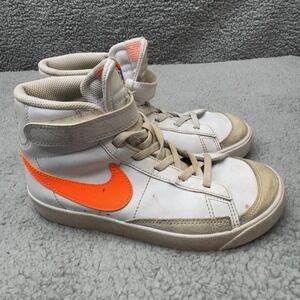 Nike Blazer Mid 77 Shoes Youth 2Y GS White Orange High Top Strap DA4087-116 Kids